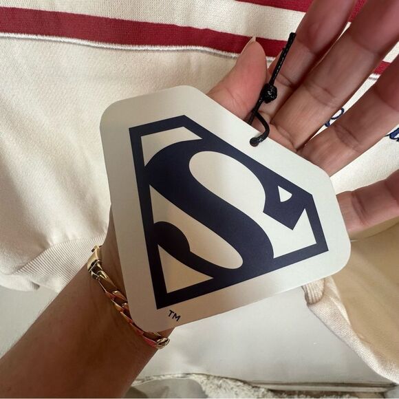 DC Comics White Superman Flag Sweater - Picture 5 of 9